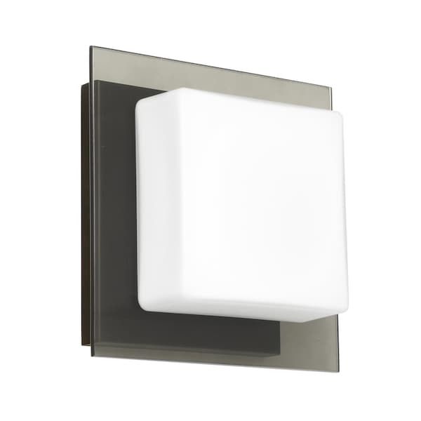 Besa Lighting Alex Mini Sconce, Opal/Smoke, Bronze Finish, 1x50W Halogen 1WS-7735SM-BR - main